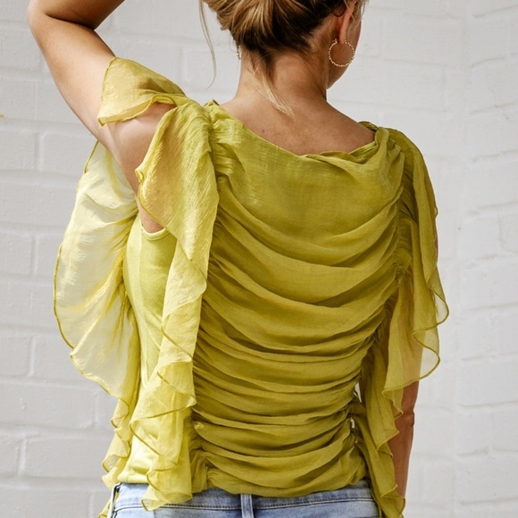 HANDMADE Ruched Ruffle Top! - Picture 3 of 4